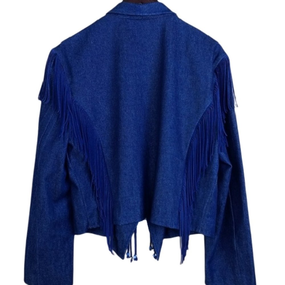 Vintage Western Collection Fringe Denim Blazer